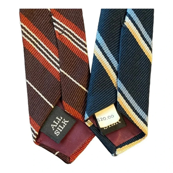 Funky - Vintage Bert Pulitzer All Silk Striped Tie Set of Two - Picture 5 of 7
